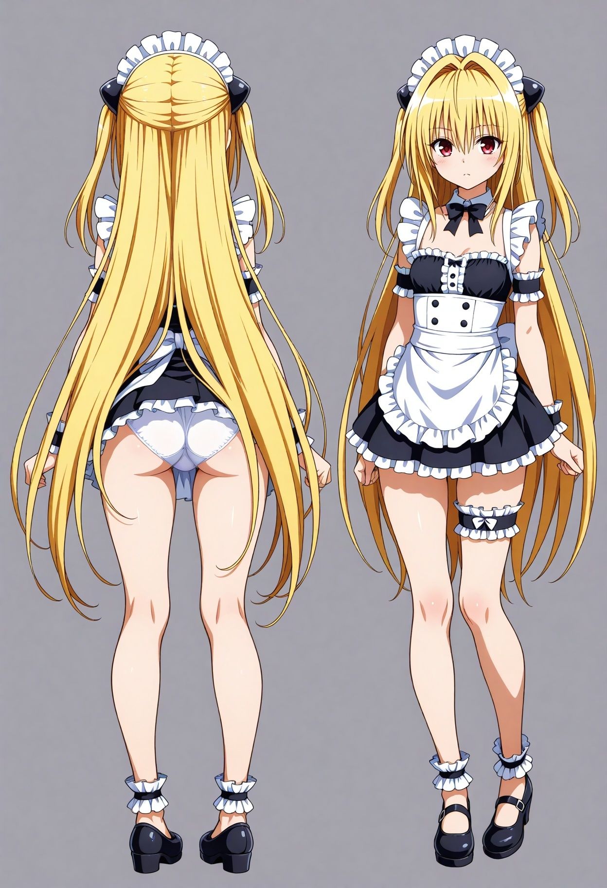立ち絵とローアングル3【メイド服風】 サンプル1ページ目