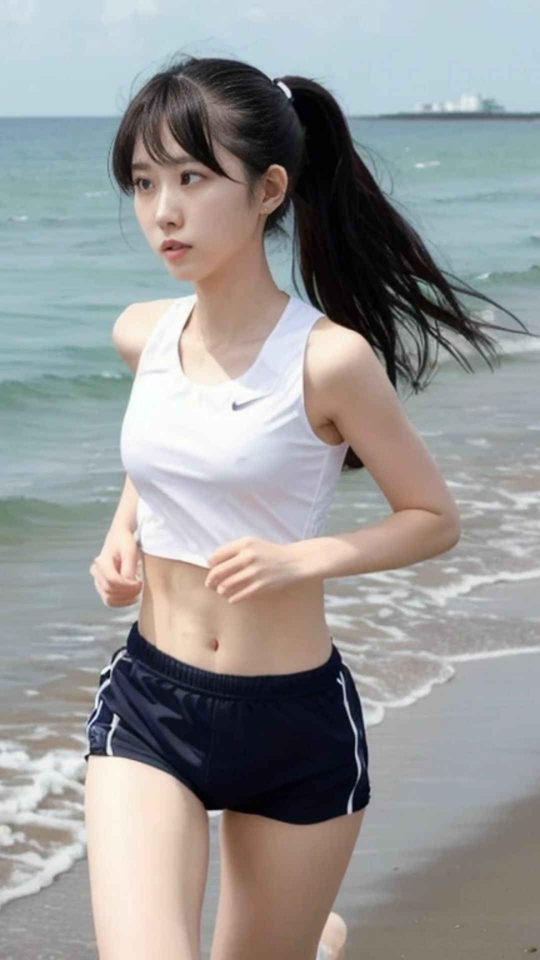 スレンダー美女砂浜を走る サンプル3ページ目