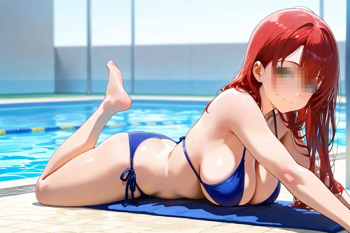 ストレッチで美しいボディを見せつけ  挑発的な笑みを浮かべるビキニ美女 サンプル4ページ目