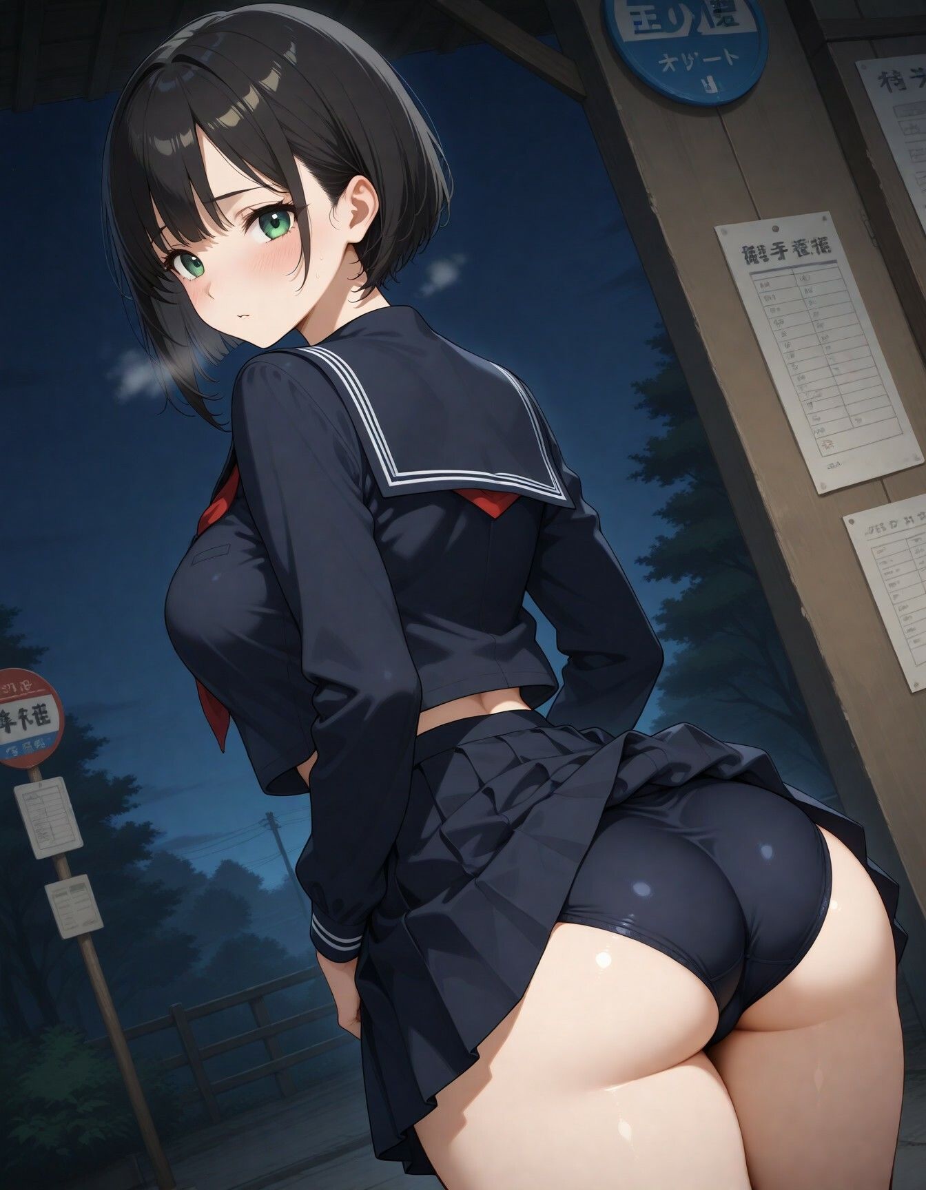 バス停でブルマ全開挿入待ち サンプル1ページ目