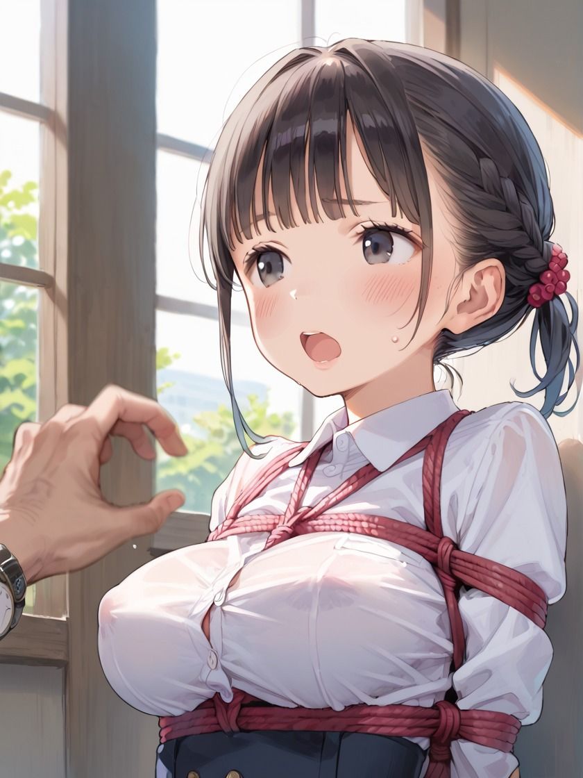 ロリ巨乳に緊縛中出し 隣のおじさんに拘束調教された件 サンプル4ページ目