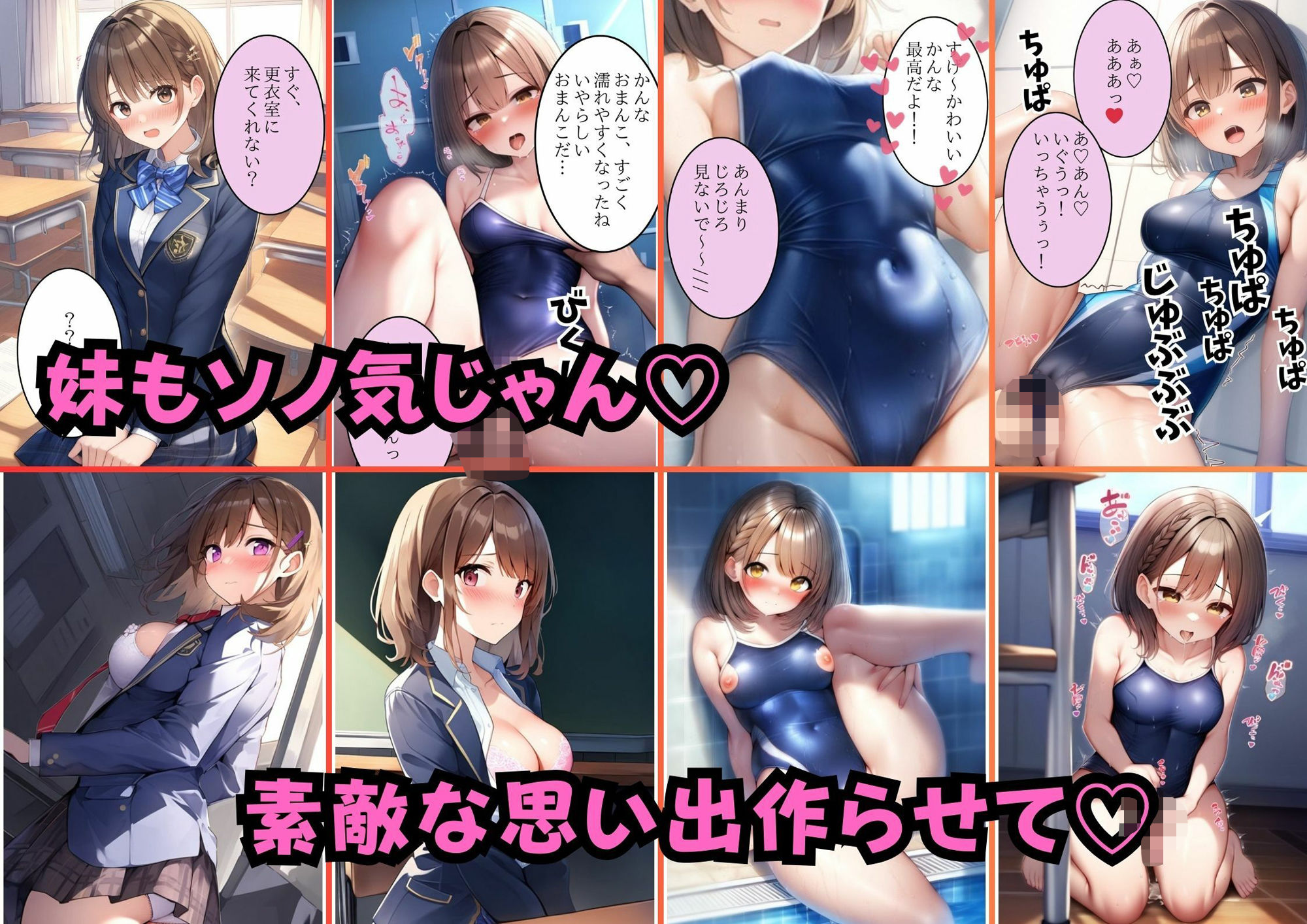 【セリフ付き】エッチに興味津々な姉妹とラブラブエッチ サンプル6ページ目