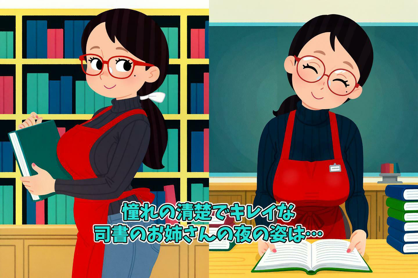 どスケベイラスト劇場 巨乳司書さん〜秘密の夜勤〜 ミニマルなのにハードでドスケベ！246枚の実用CG集！特別性教育のおまけつき サンプル1ページ目