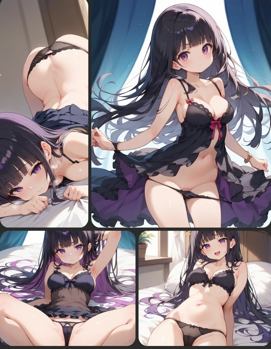 魅惑の黒髪ランジェリー -清楚な黒髪と艶めくシルエット- サンプル2ページ目