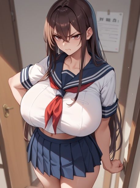 反抗的な爆乳ギャルを性活指導 サンプル1ページ目