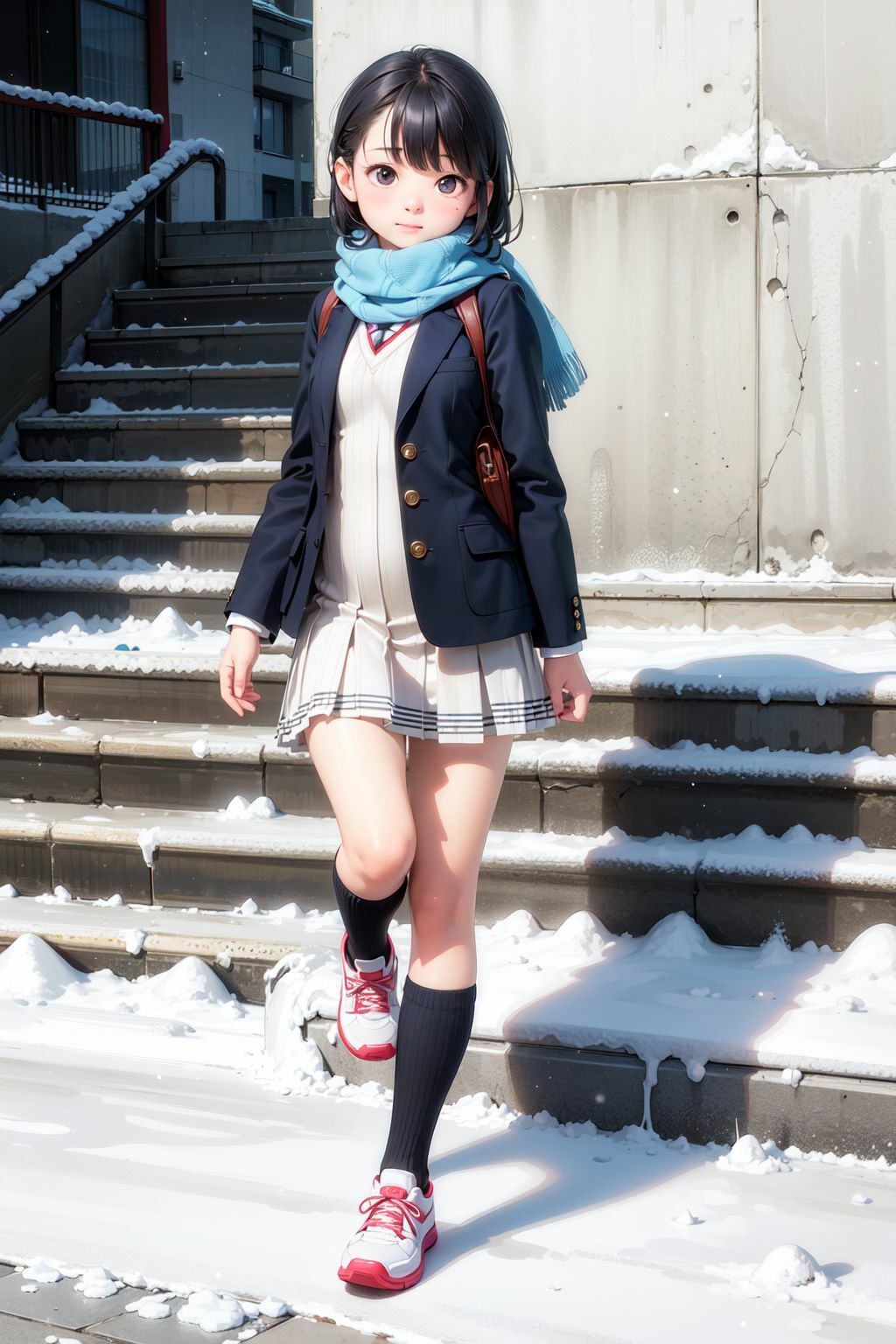 冬の制服女子校生（1）  スカートの中、見せてもらってイイですか？ サンプル4ページ目