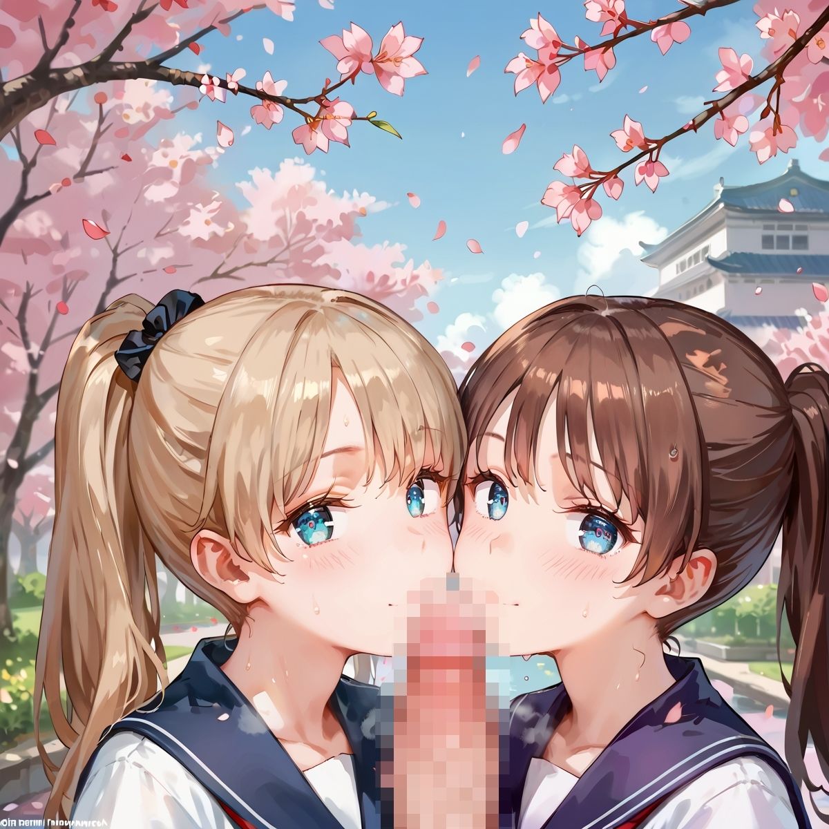 性欲満開！桜の下で巨乳女学生に大量中出し第三集 サンプル4ページ目