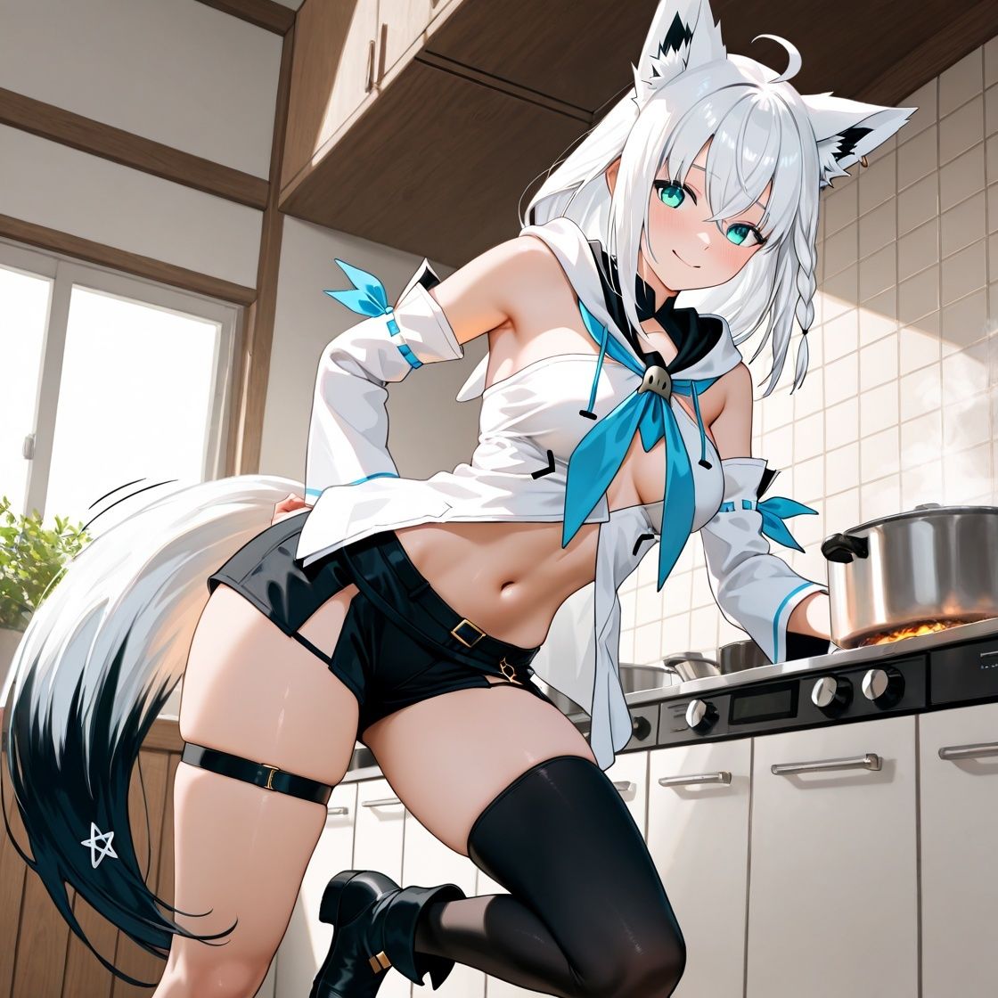 ホ〇ライブ  イチャイチャ同棲  白〇フブキ サンプル9ページ目
