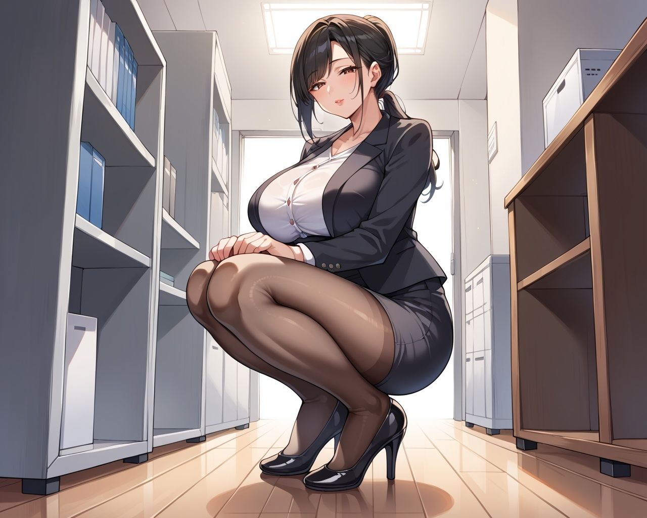 爆乳人妻上司がいきなり脱いで生ハメSEXに誘ってきたので孕むまで犯した話 サンプル2ページ目