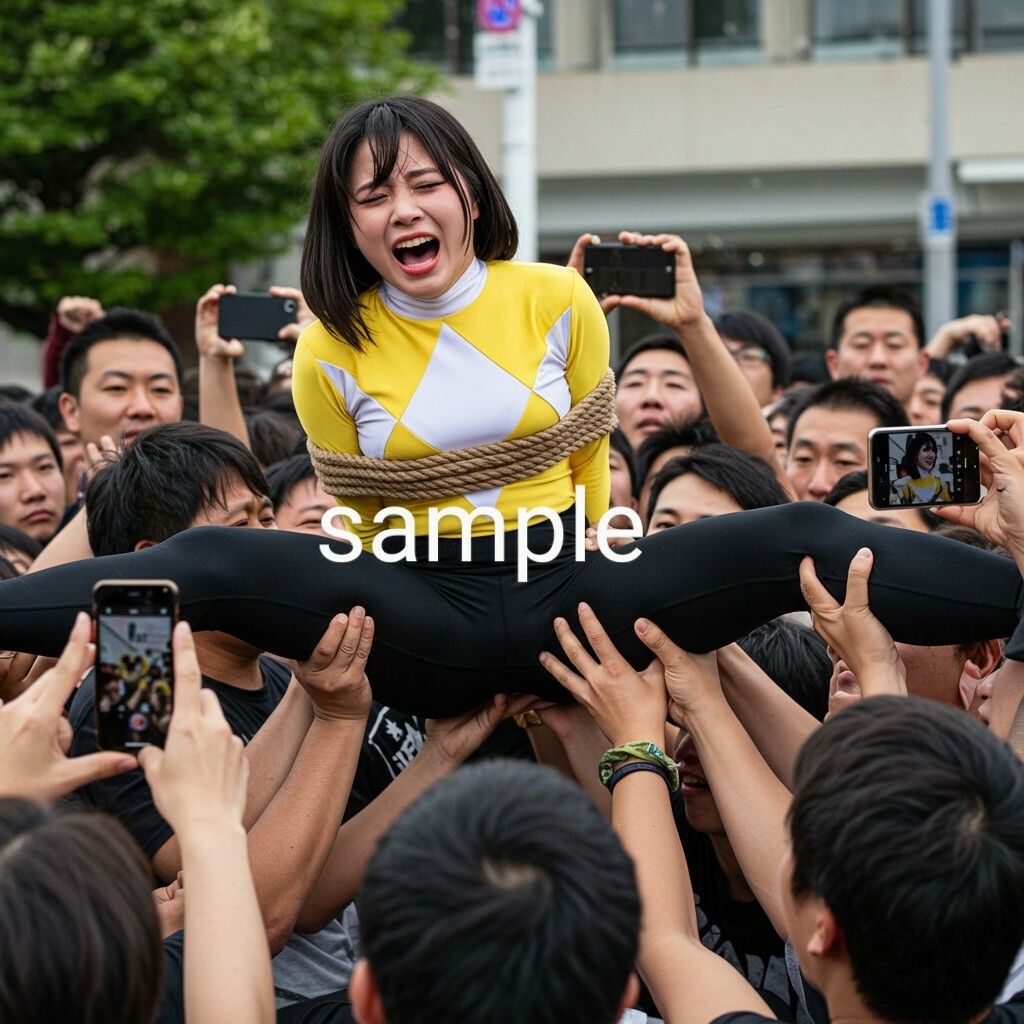 戦隊イエロー脱がされ＆もみくちゃ地獄！ サンプル8ページ目