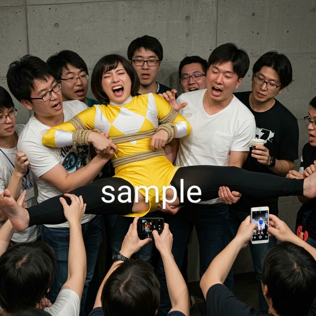 戦隊イエロー脱がされ＆もみくちゃ地獄！ サンプル10ページ目