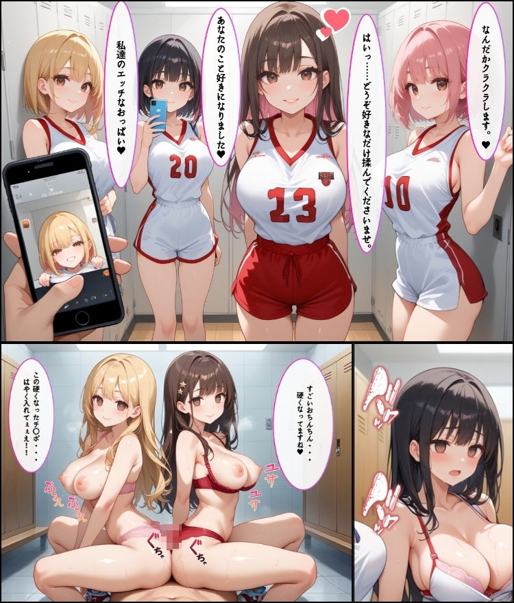 スマホの催●アプリで欲望のままにバスケ部女子を操る【セリフ付き】 サンプル1ページ目