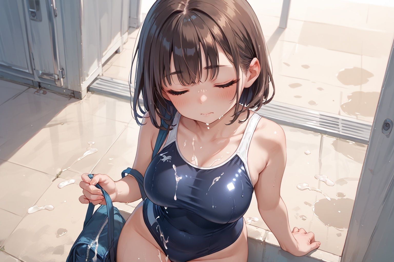 1年2組 スク水乱行学園 サンプル3ページ目