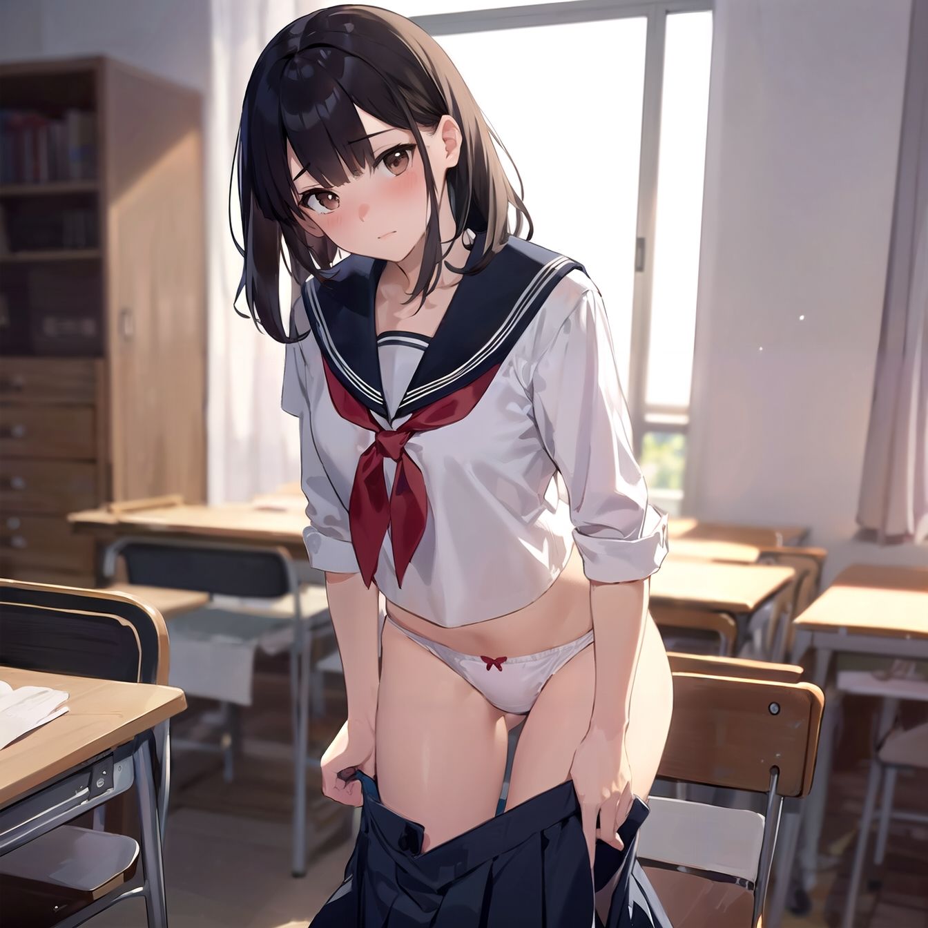 テロリストに占拠された教室で露出強要される女の子たち（おまけ） サンプル1ページ目