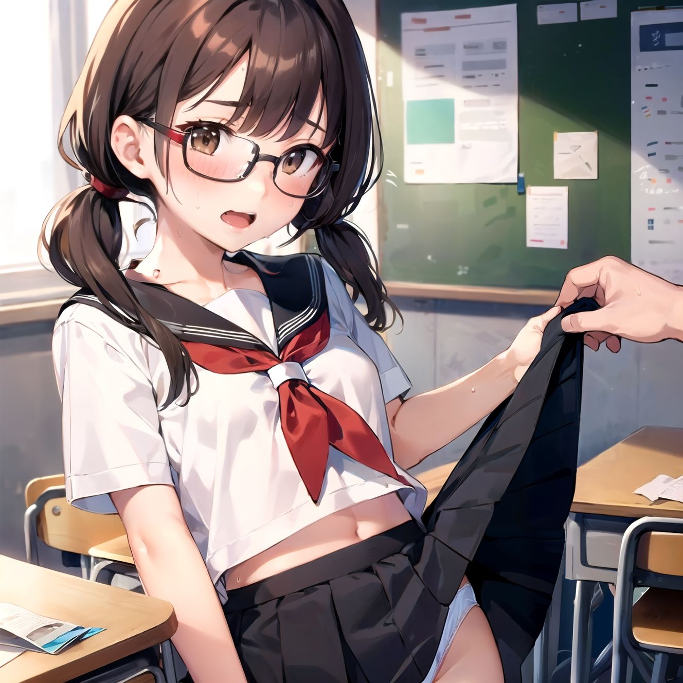 テロリストに占拠された教室で露出強要される女の子たち（おまけ） サンプル10ページ目