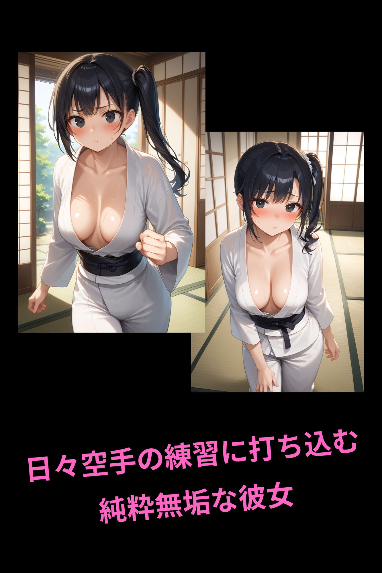 【ねぇ、どこ見てるの？】巨乳空手美女の胸元が無防備すぎて、ちんちんイライラ大暴走 サンプル5ページ目