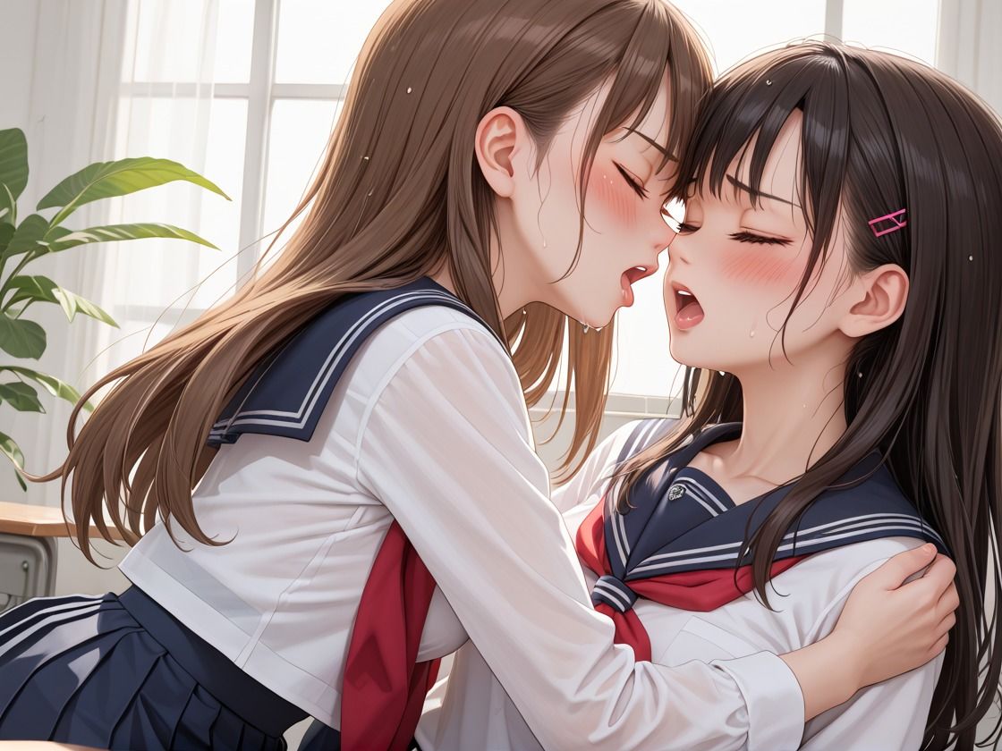 JK レズ 保健室でドキドキよだれまみれ サンプル3ページ目