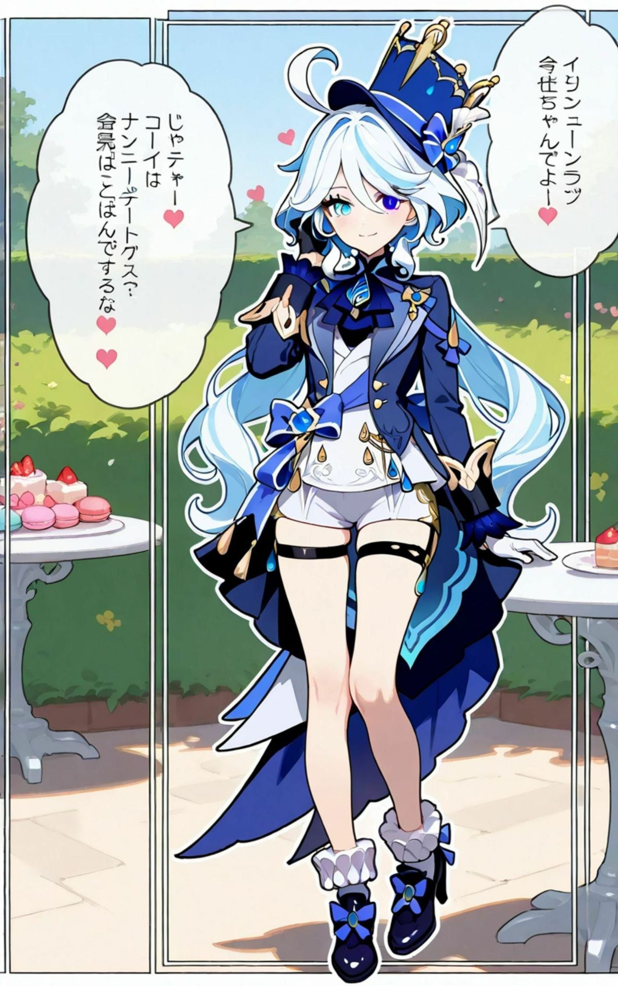 フリーナ×お茶会 サンプル3ページ目