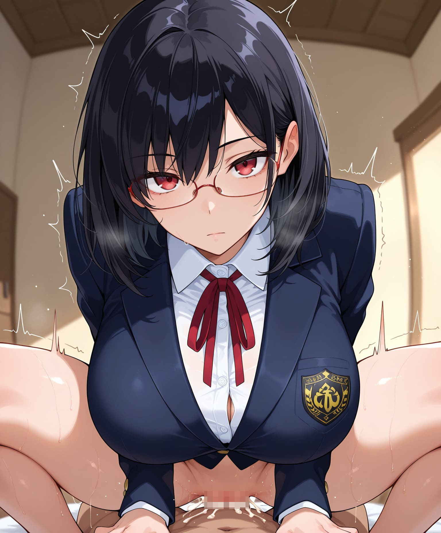 無感情爆乳メガネちゃんと汗だくセックスするまで サンプル2ページ目