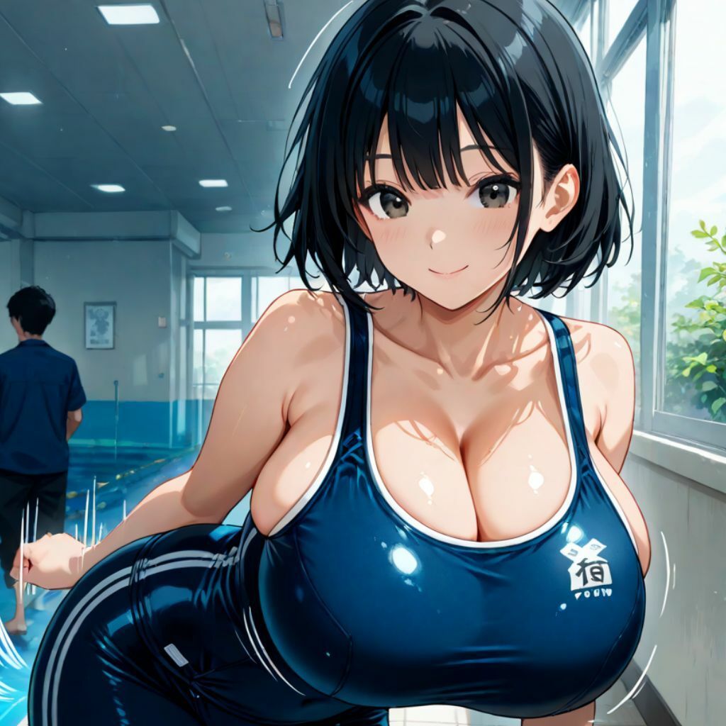即ハメ学園 スク水爆乳編〜そんなに興奮してるの？〜 サンプル1ページ目