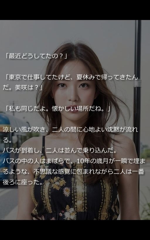 【官能小説型写真集】バス停で出会った幼なじみ〜10年ぶりの再会が運命を変える夏物語（全189ページ） サンプル2ページ目
