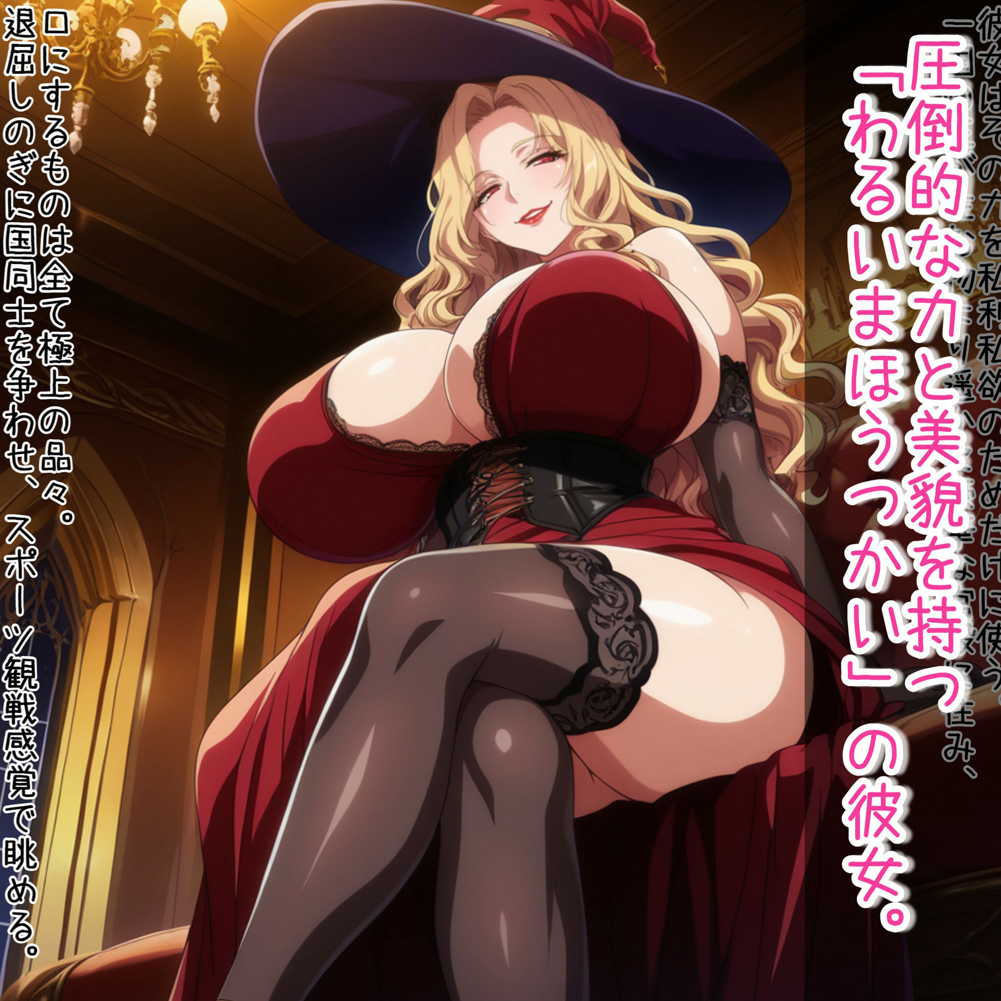 ムチムチ爆乳のわるい魔法使いのお姉さんをア〇リで私物化からのオナホ化する サンプル1ページ目