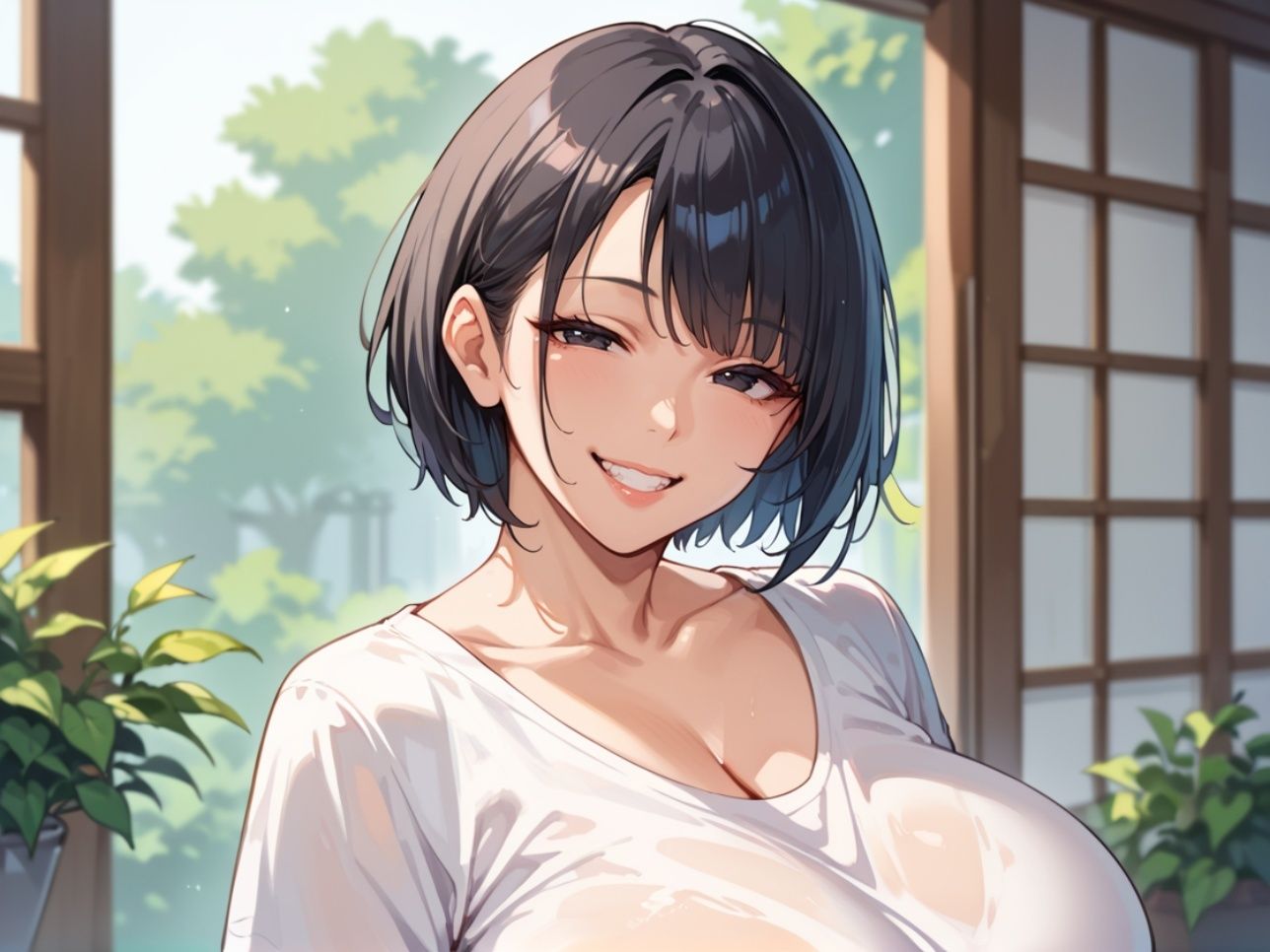 ボーイッシュな爆乳母さんが他人棒で欲望開放種付けセックス！！ サンプル1ページ目