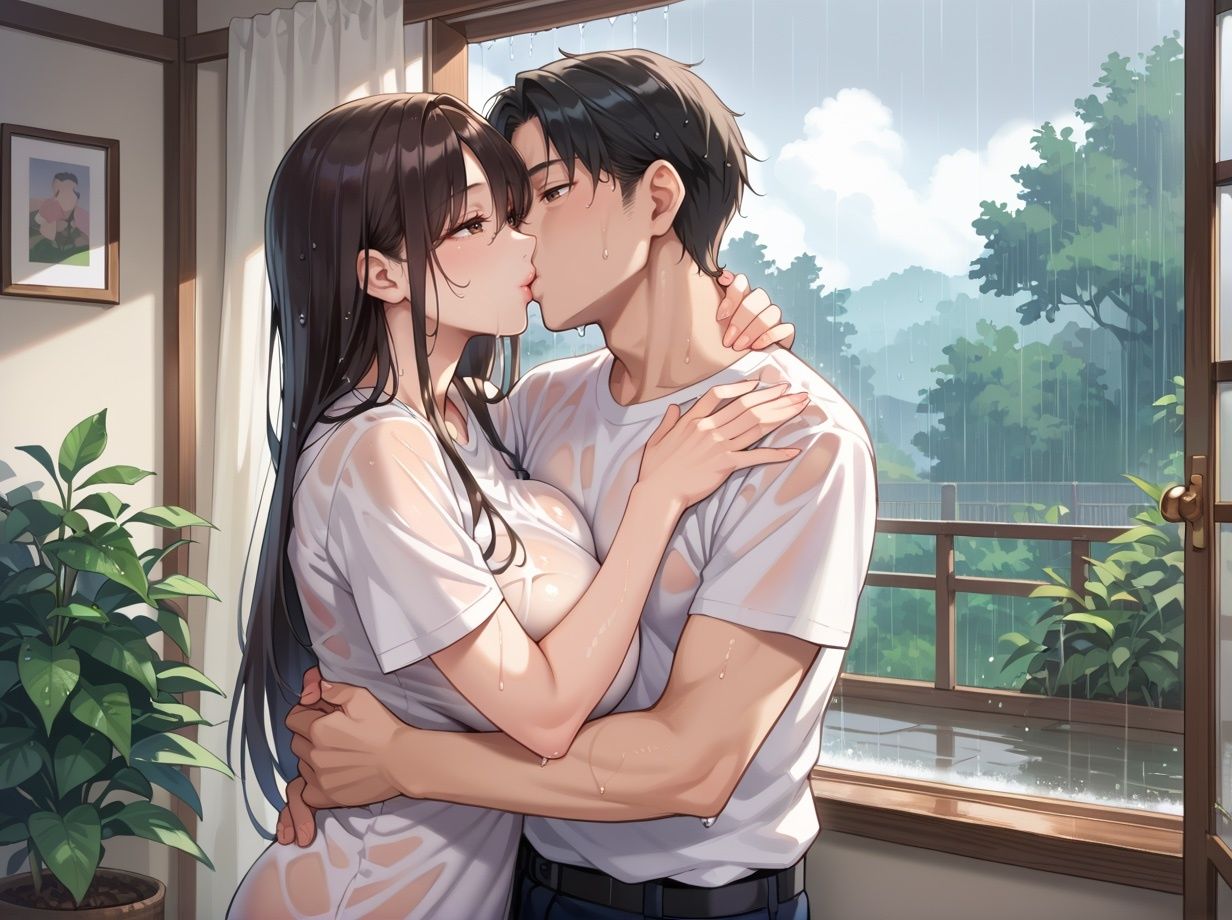 爆乳美女が雨に濡れてたから、持ち帰りセックスした サンプル2ページ目