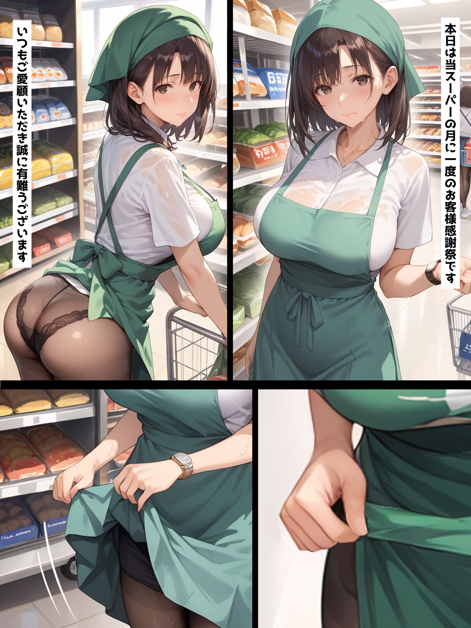 爆乳ミセス 人妻マーケット編 vol.9【セリフ入有】 サンプル1ページ目