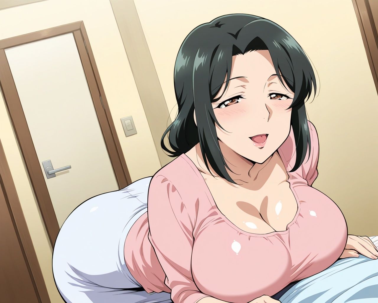 爆乳母さんは生物学的に最も身近でエロい雌 いつか俺の子を孕ませてやる サンプル1ページ目