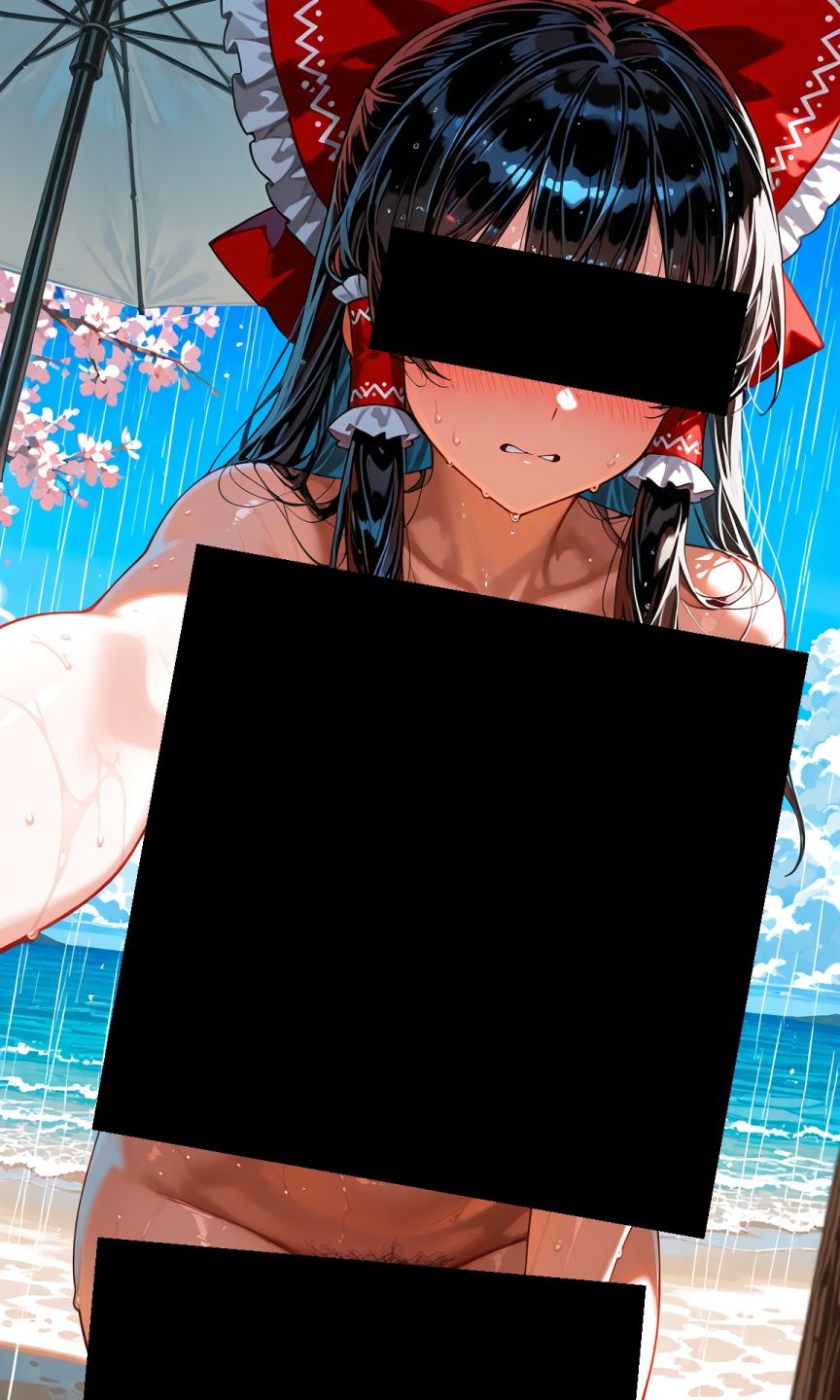 魔理沙は霊夢のえっちな写真を撮りたいようです。〜春の雨の昼の海編〜 サンプル1ページ目