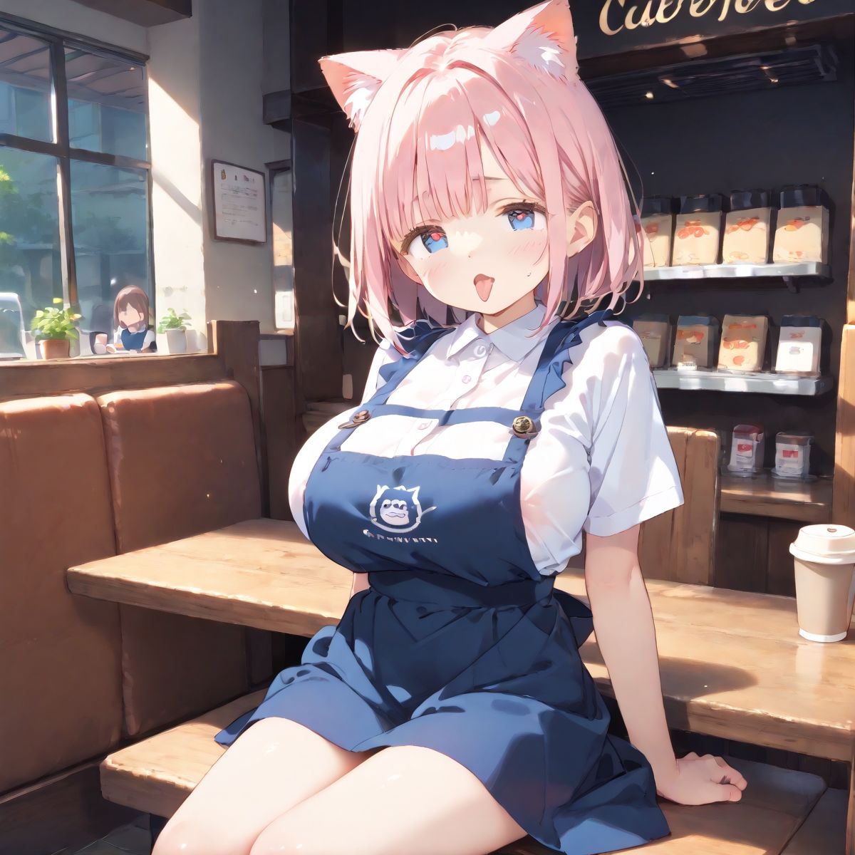 【PART1】猫カフェに行ったら猫耳っ娘のいちゃらぶ接客に沼った サンプル1ページ目