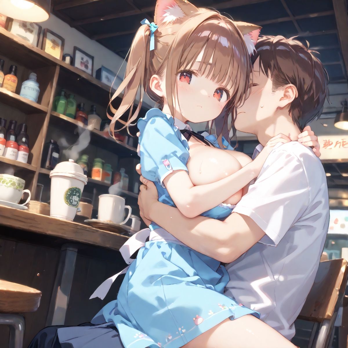 【PART2】猫カフェに行ったら猫耳っ娘のいちゃらぶ接客に沼った サンプル3ページ目