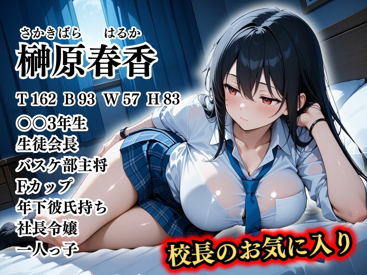 【4Kイラスト】1万3000人の生徒を抱いた校長による榊原春香への性指導（拘束編） サンプル1ページ目