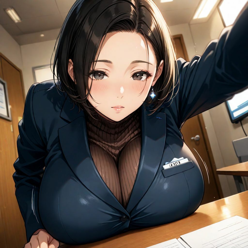 職場の上司が爆乳痴女に？ たくさんイカせてあげる サンプル1ページ目