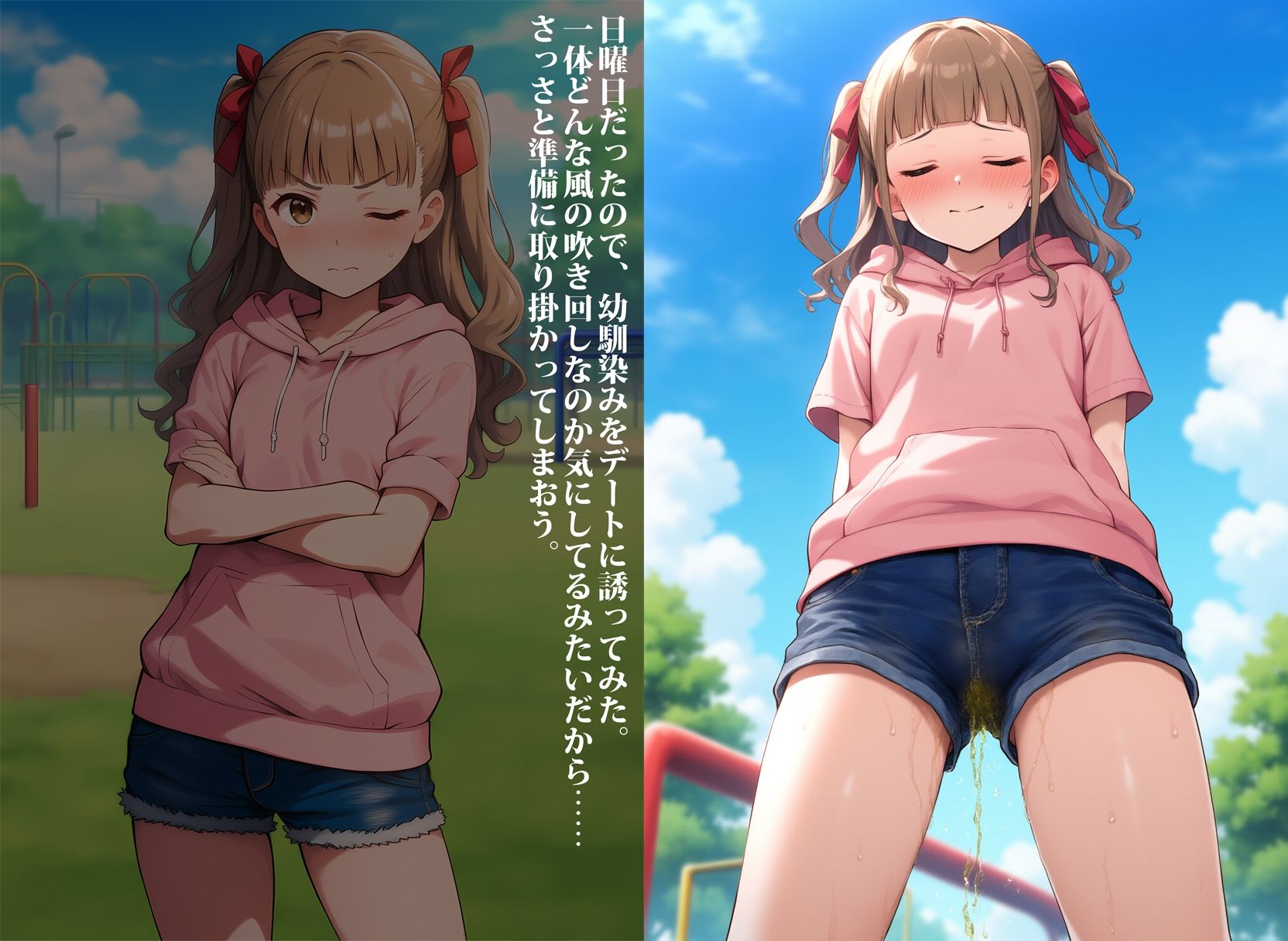 ツンデレ幼馴染を暗示でお漏らし調教中 サンプル4ページ目