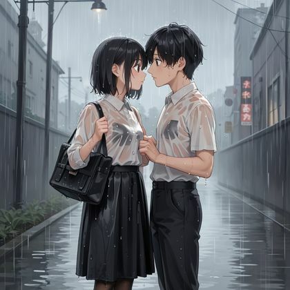 雨に濡れた彼女がエロすぎて犯した話 サンプル1ページ目
