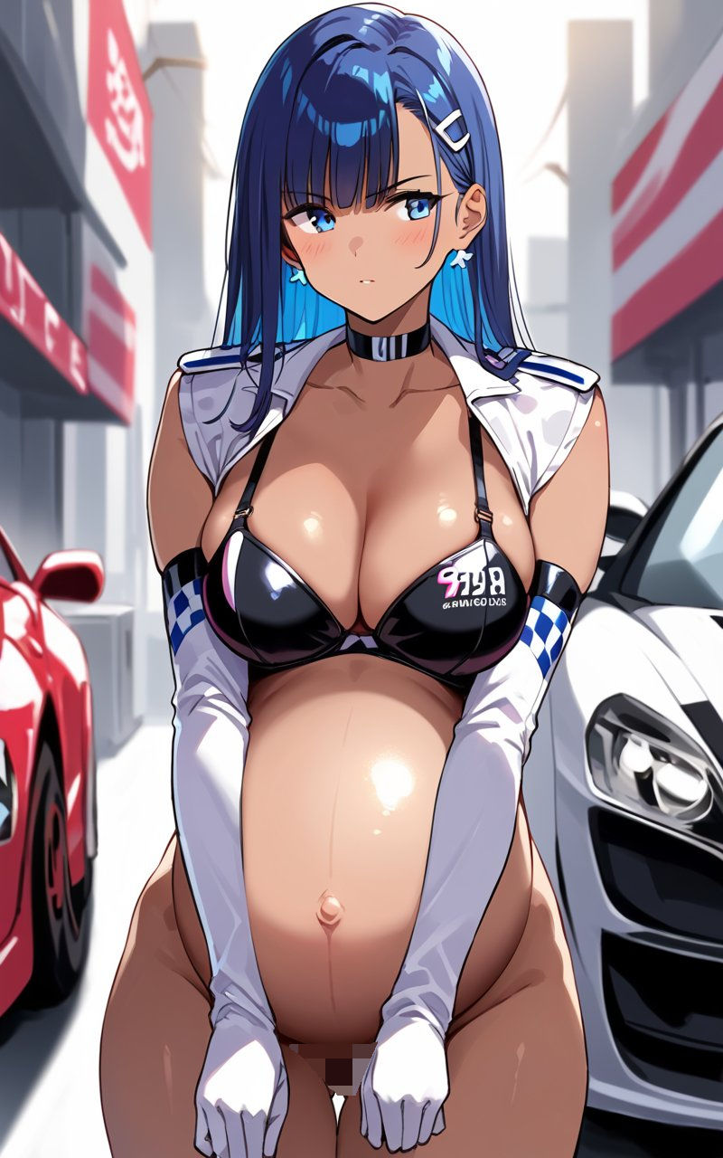 AI妊婦グラビアイラスト集 R18＋ Vol.006 レースクイーン編 サンプル1ページ目