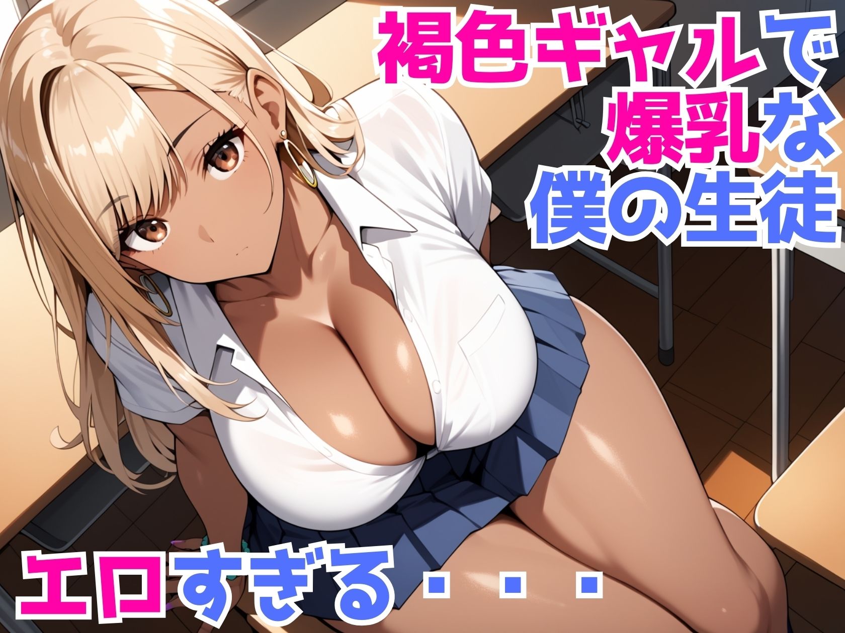 爆乳黒ギャルJKと種付けプレスし放題 サンプル1ページ目