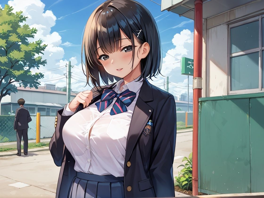 男子校に入学した爆乳痴女が毎日クラスメイトの精子を搾り取る サンプル1ページ目