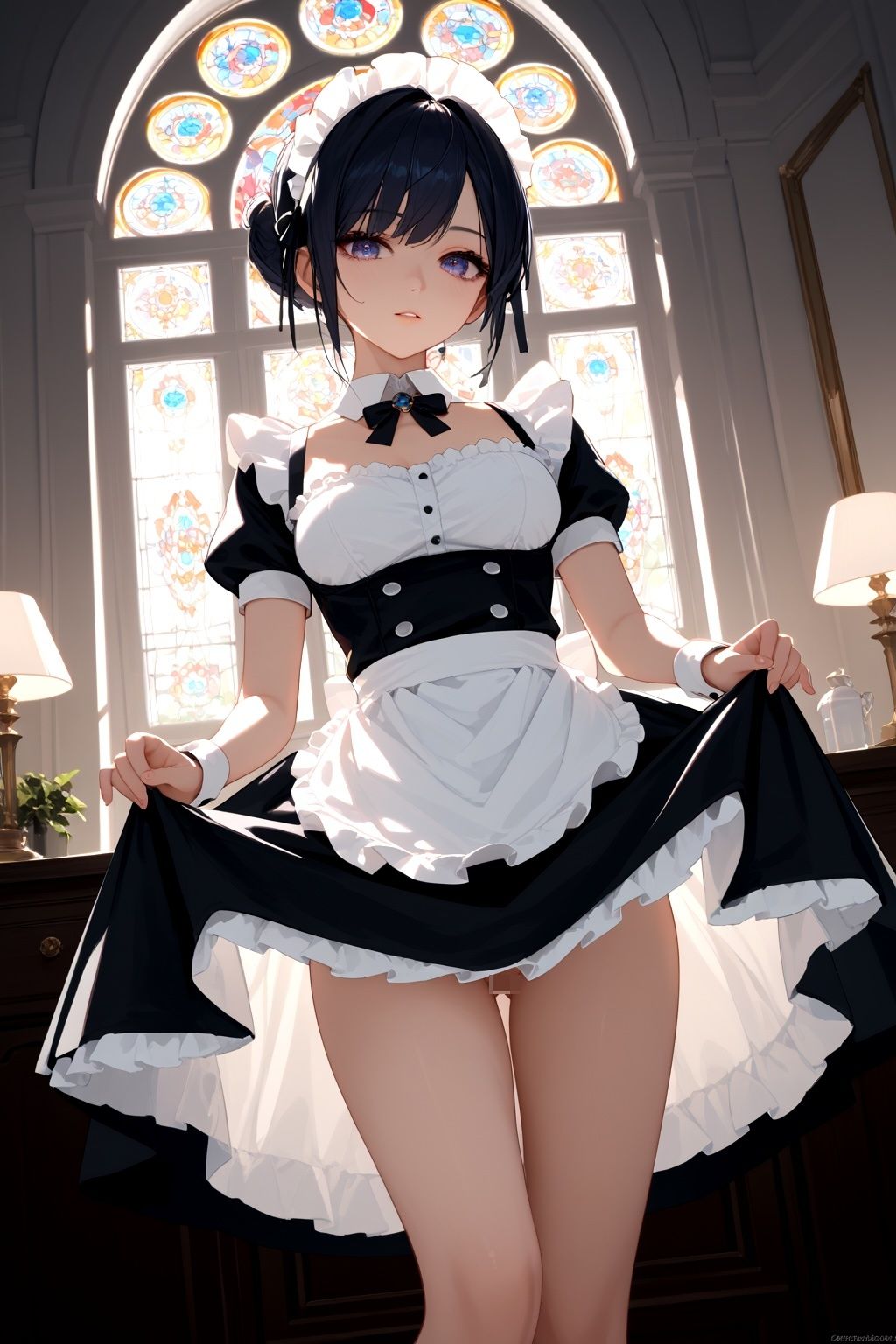 メイドがご主人様だけに魅せる大胆な姿！ サンプル1ページ目