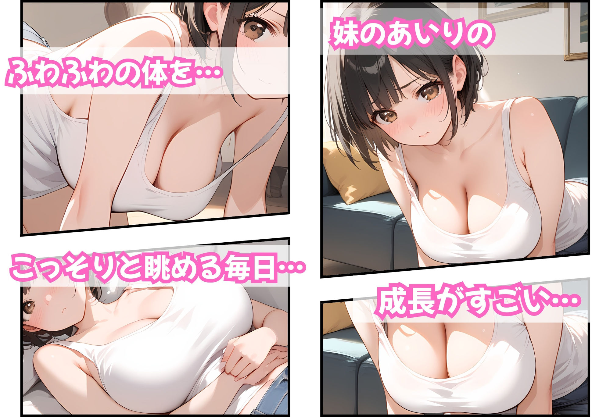 妹の巨乳をチラ見してるのがバレて何度も中出しさせてもらう話 サンプル1ページ目