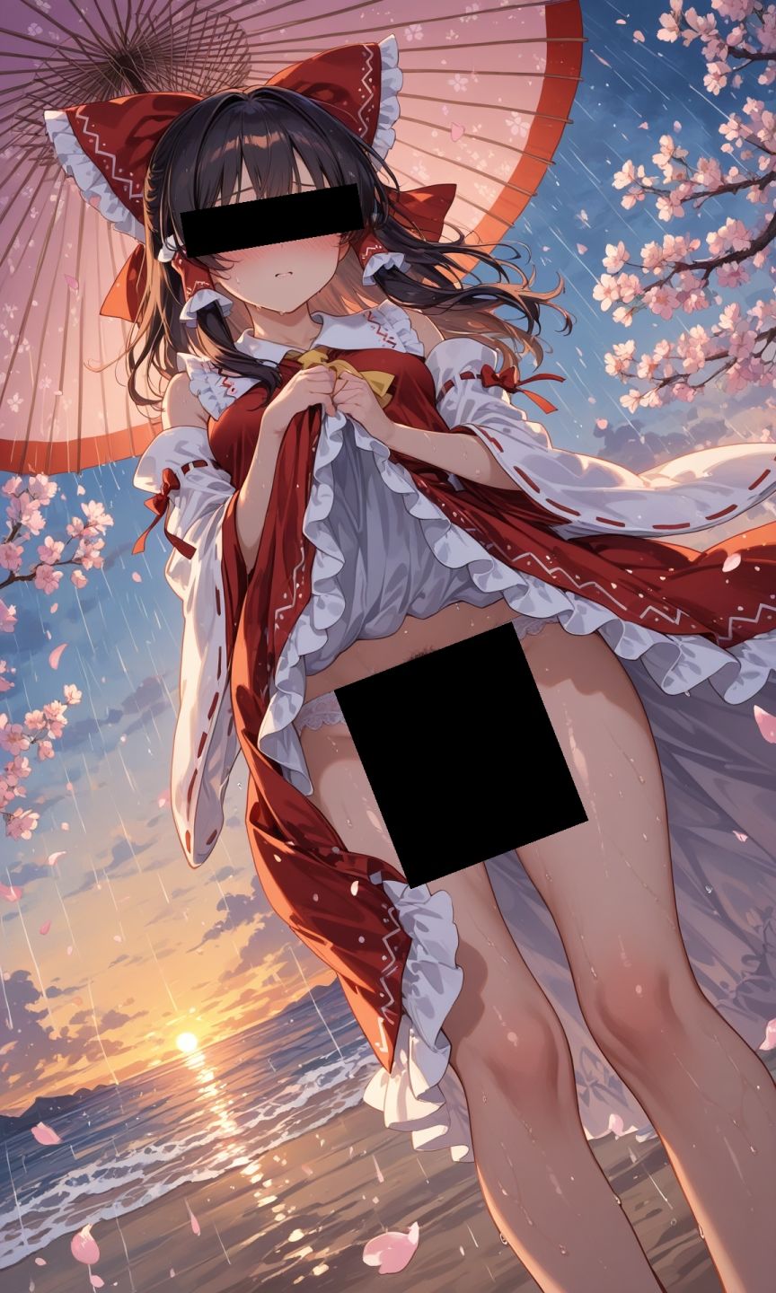 魔理沙は霊夢のえっちな写真を撮りたいようです。〜春の雨の夕方の海編〜 サンプル9ページ目