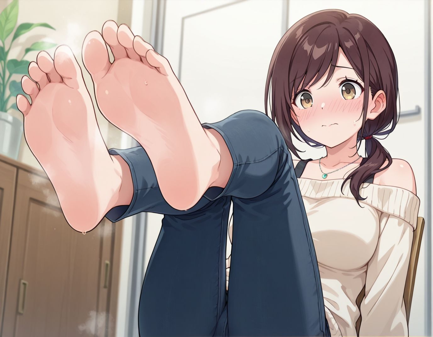 【187枚】水梨和香のエロい足コキで大量射精したいっ！【オリジナル】［187 photos］ I want to ejaculate a lot with Honoka Mizunashi erotic footjob！ ［Original］ サンプル5ページ目