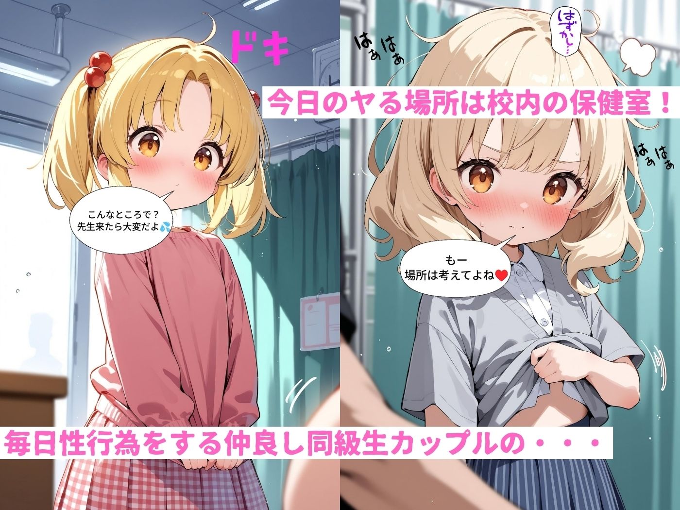 校内の保健室で同級生と秘密の妊婦活動 サンプル1ページ目