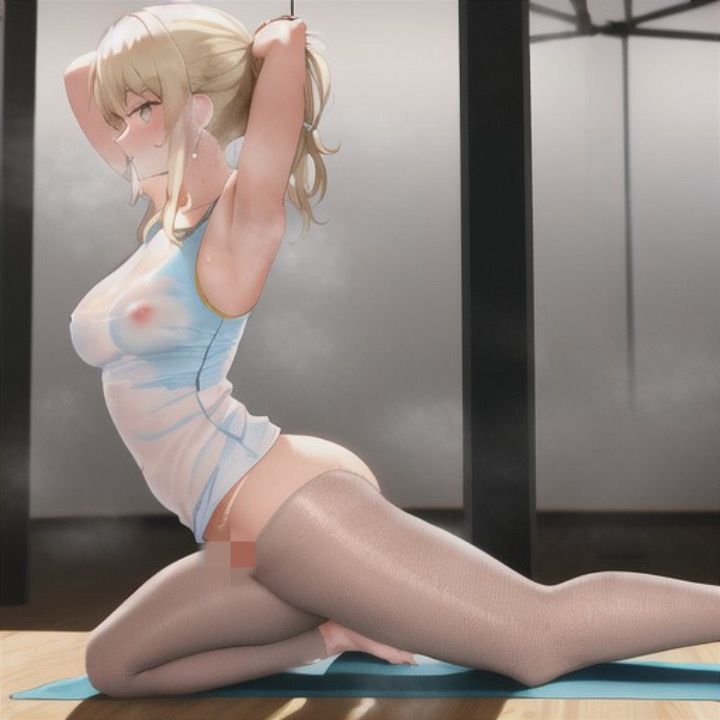 スッケスケ！？エロフィットネスクラブ  金髪ちゃん編 サンプル2ページ目