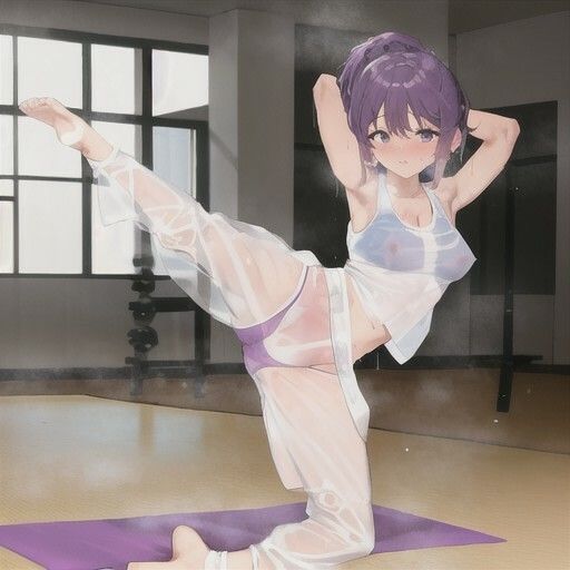 スッケスケ！？エロフィットネスクラブ  紫髪ちゃん編 サンプル2ページ目