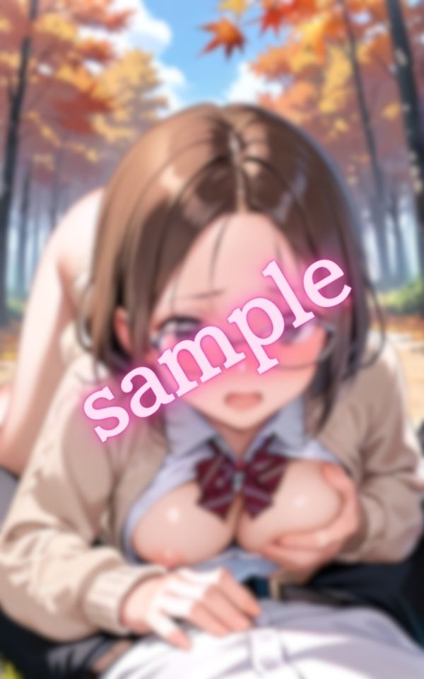 制服コスプレ巨乳美女のおっぱいを野外で揉む画像集 サンプル6ページ目