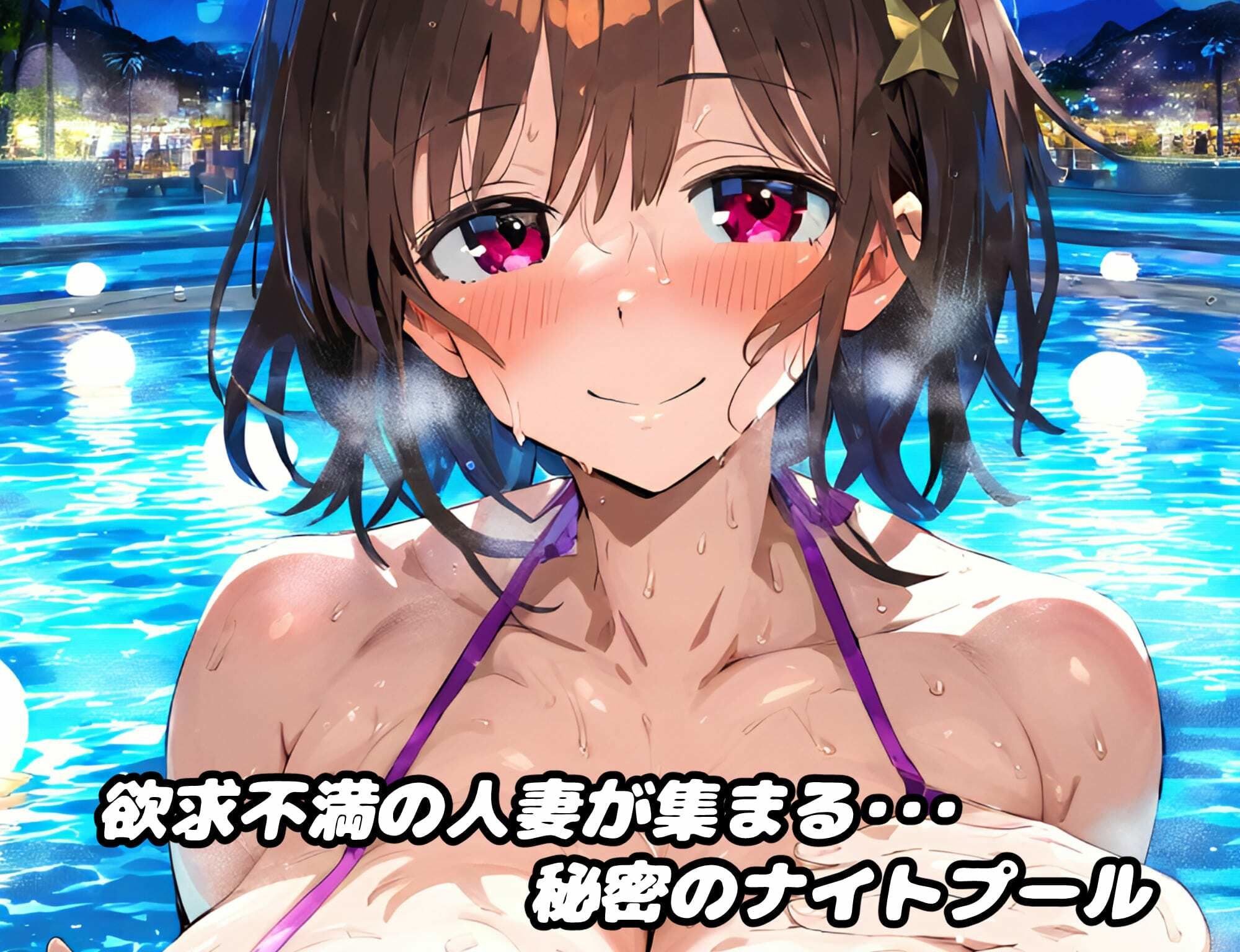 巨根ヤリチン限定BBC 欲求不満人妻ナイトプールで寝取られガチイキアヘらせ無責任中出しセックス！【CG集500枚】 サンプル1ページ目