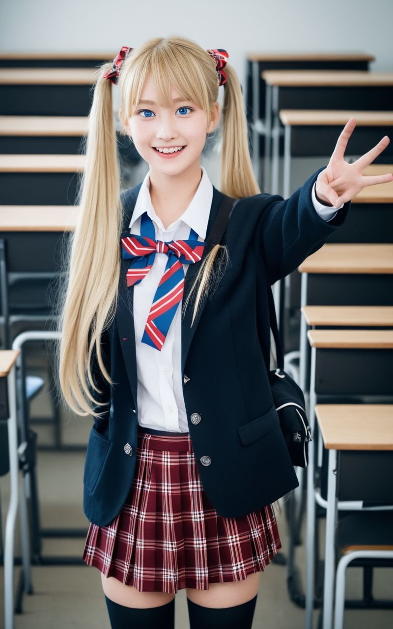 AI美女写真集┃制服の美女乙女2 サンプル2ページ目